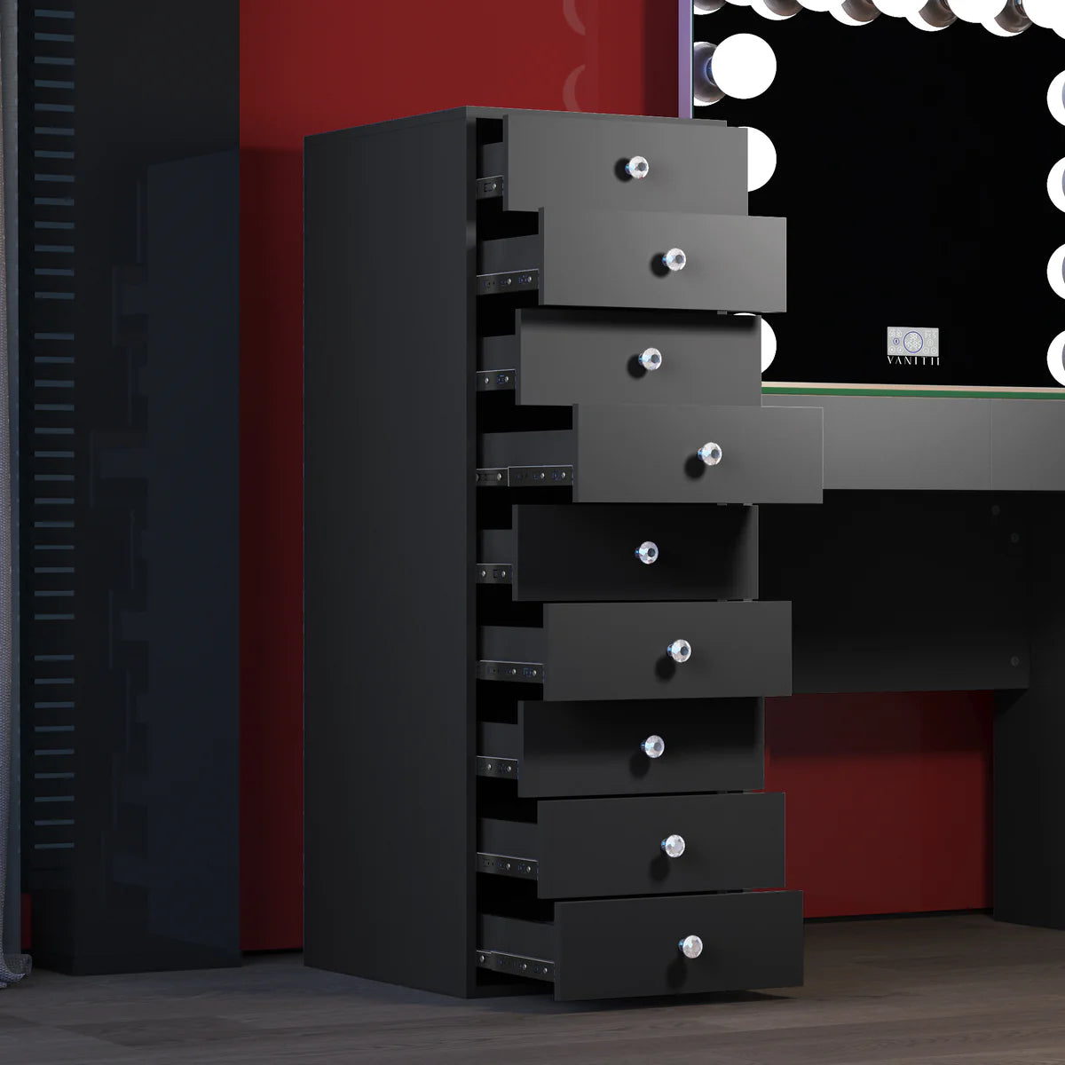 VANITII 9-Drawer Makeup Vanity Storage Unit