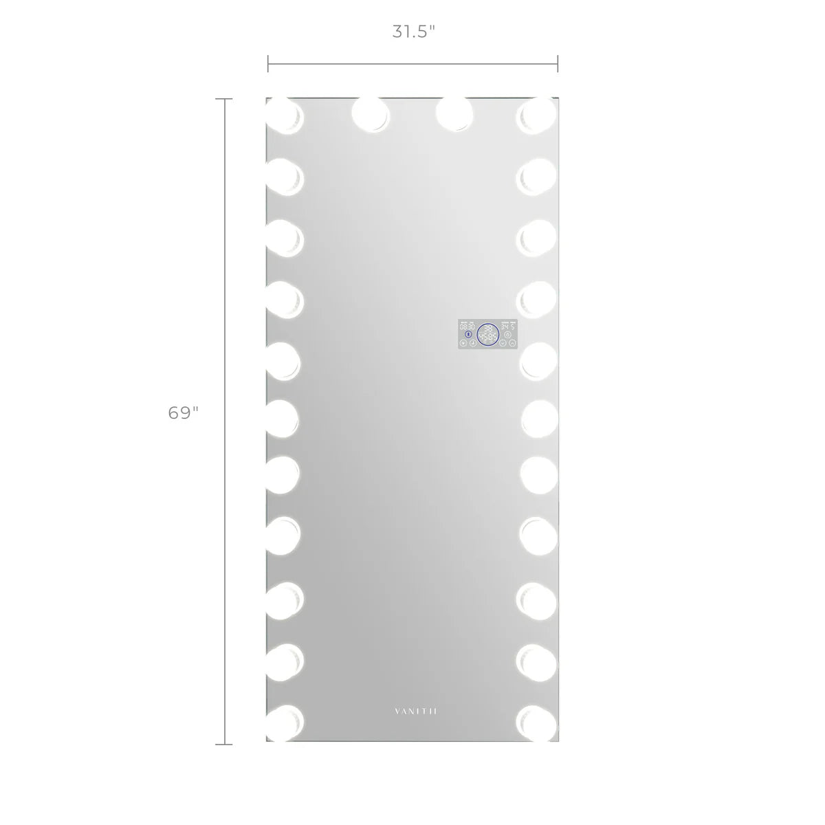 VANITII Marilyn Hollywood Vanity Mirror - Full Length Wall Mountable Vanity Mirror with 24 Dimmable LED Bulbs