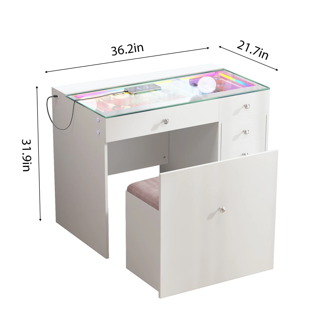 New Release ! VANITII Mini Diana Vanity Desk With Soft Hidden Stool  Sale price