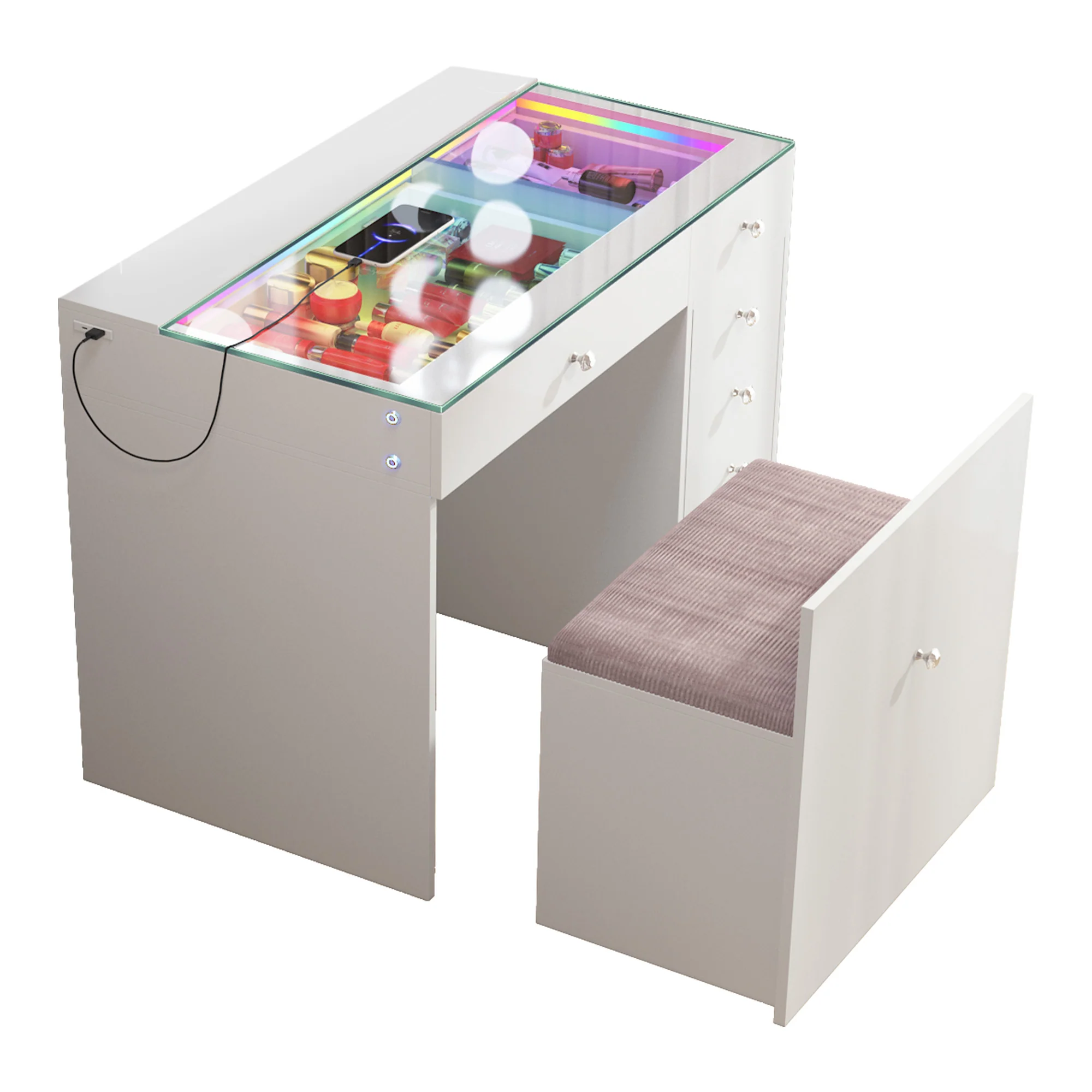 New Release ! VANITII Mini Diana Vanity Desk With Soft Hidden Stool  Sale price