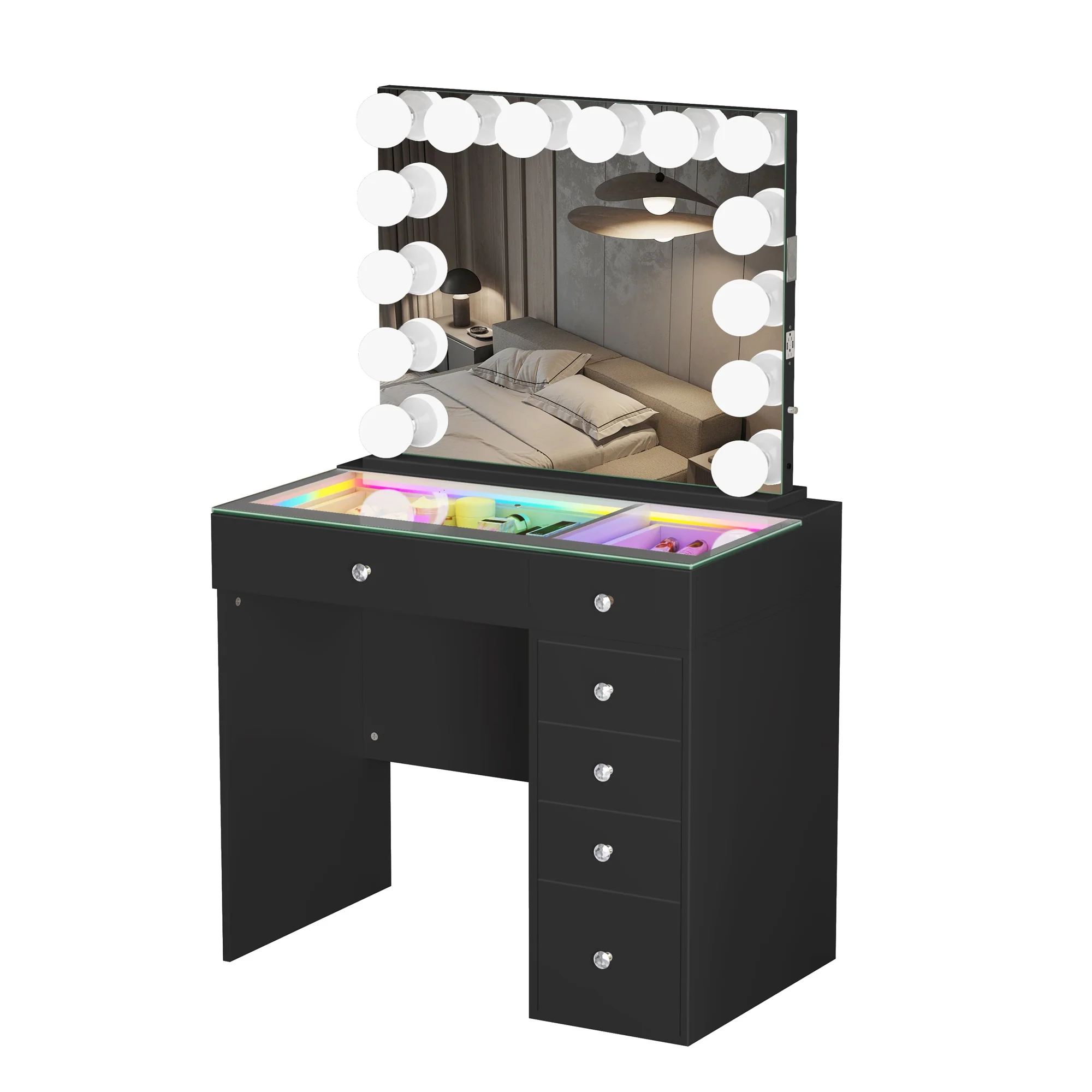 VANITII Mini Diana Vanity Set -6 Storage Drawers with Mirror