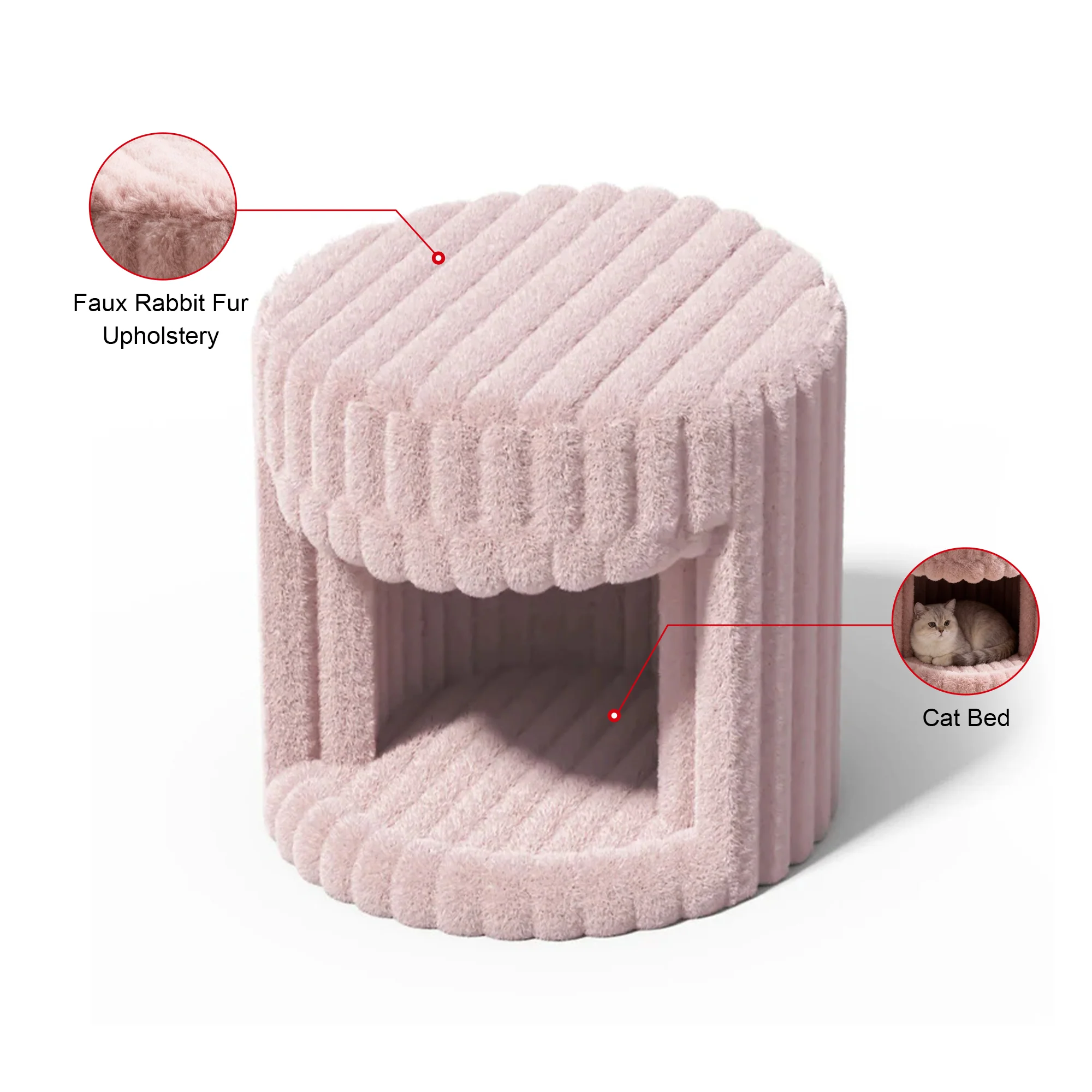VANITII Super Soft Rabbit Hair Cat Bed
