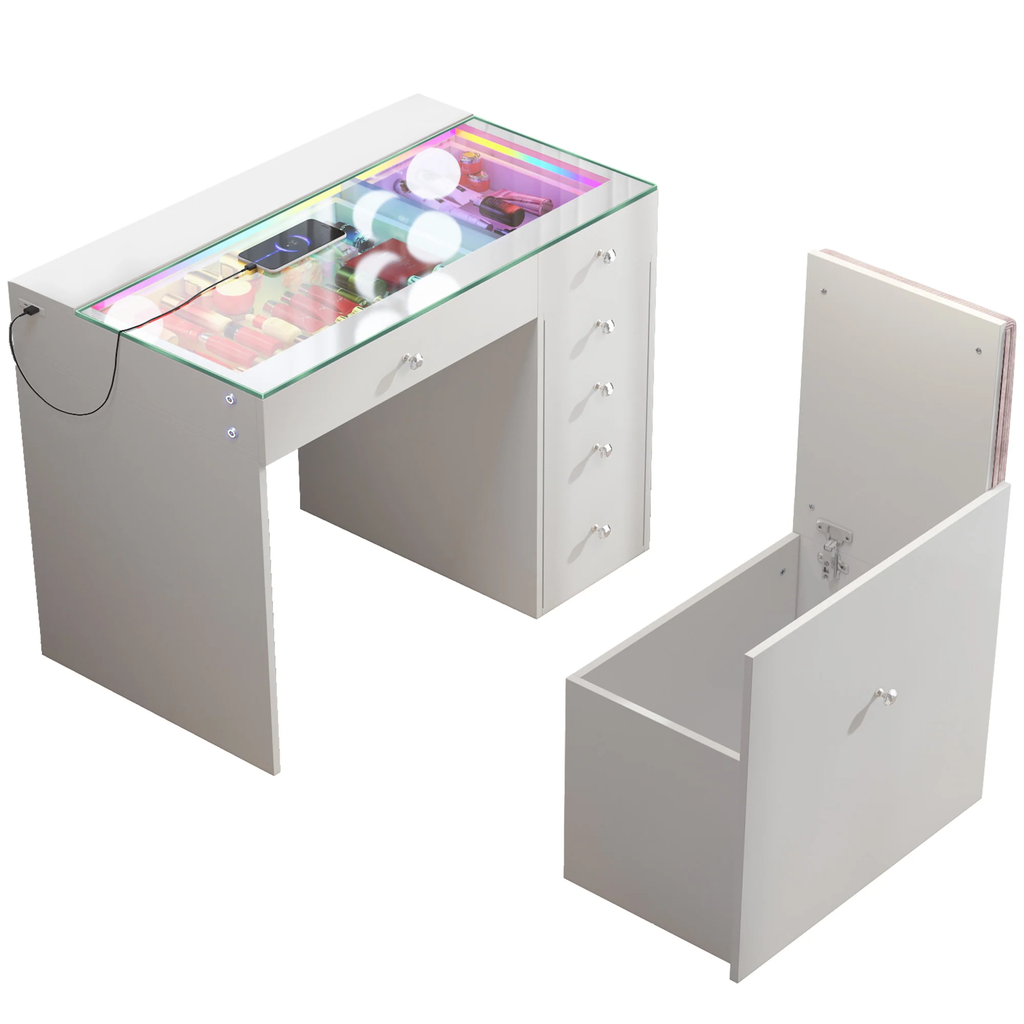 New Release ! VANITII Mini Diana Vanity Desk With Soft Hidden Stool  Sale price