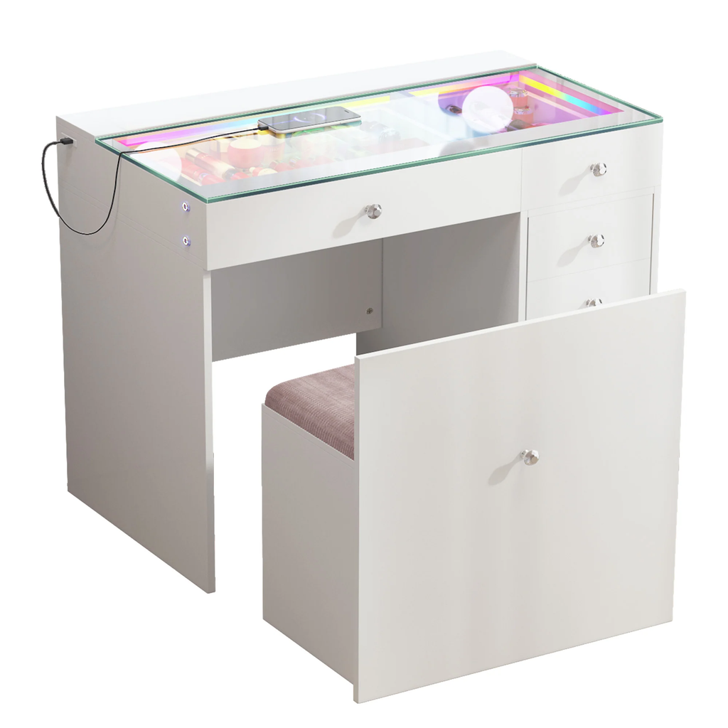 New Release ! VANITII Mini Diana Vanity Desk With Soft Hidden Stool  Sale price
